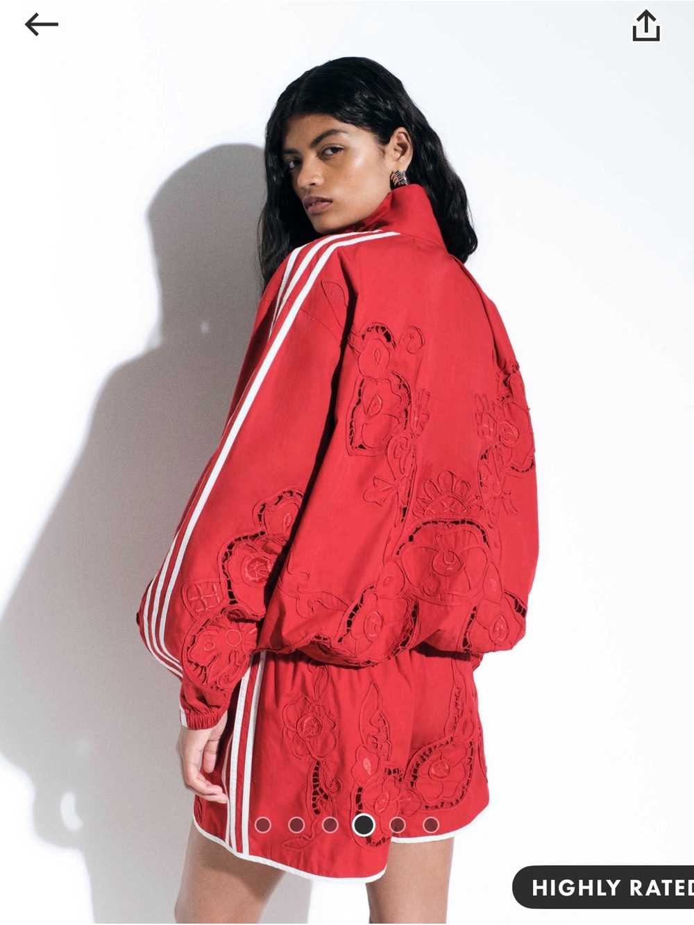 Adidas Originals x ASOS oversized cutwork track jacket in red - Picture 6 of 6